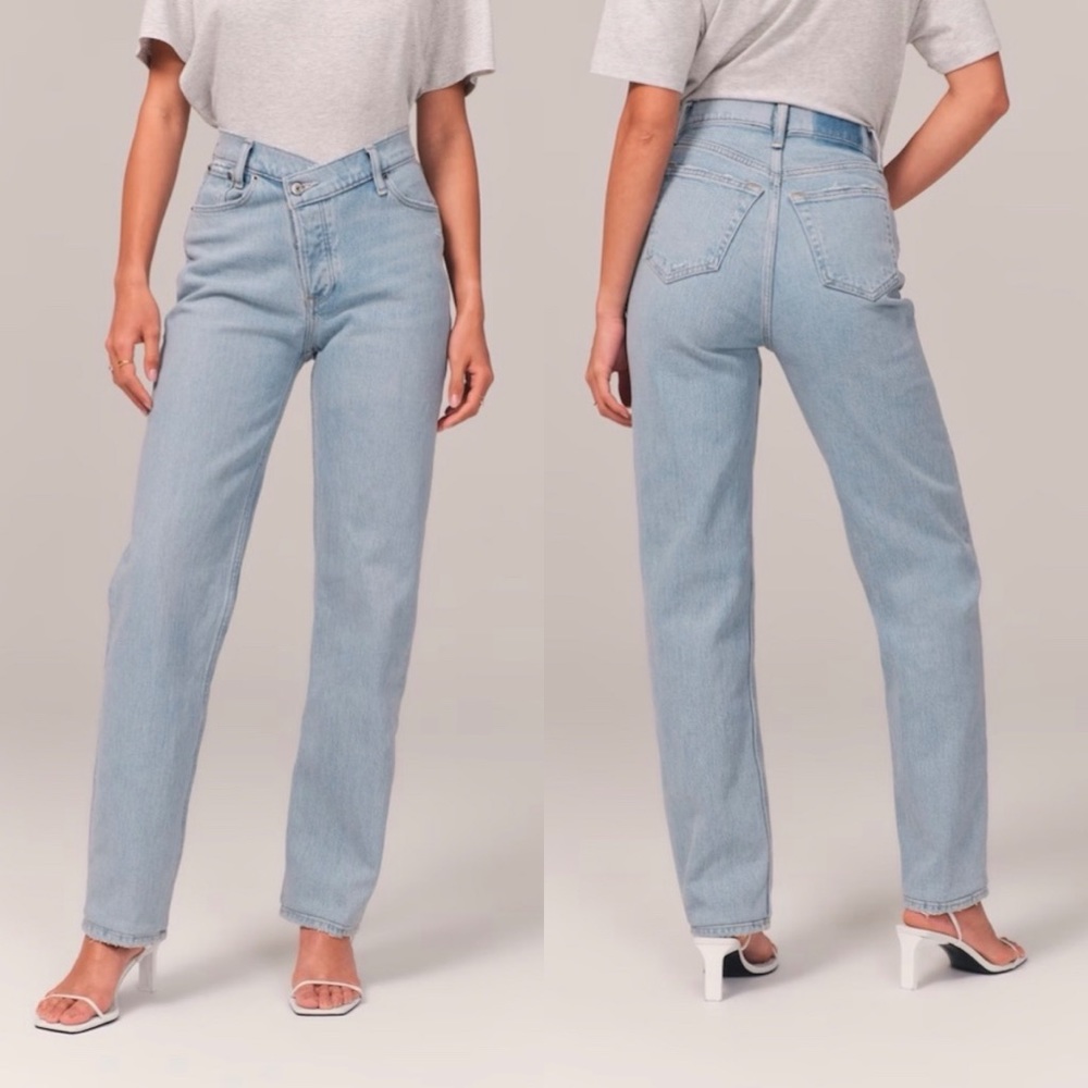 Abercrombie & Fitch The Dad High-Rise Cross Over Waist Jean - Women’s 4 Long